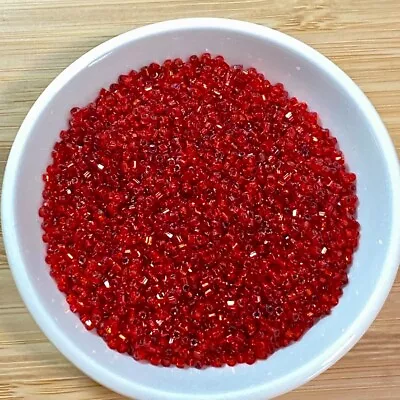 38 Grams Vintage 11/0 Transparent Red Glass Seed Beads From Antique Purse • $8.50