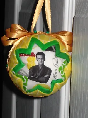 Elvis Presley  Celebrity Ball Ornament 3 Inch  Yellow & Green  • $7.95