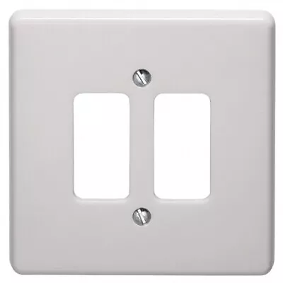 Crabtree 5572 Grid Switch Cover Plate - 2 Gang White • £5.50