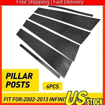 6x Gloss Black Pillar Posts Door Cover Trim For Infiniti G35 G37 Sedan 2002-2013 • $16.14