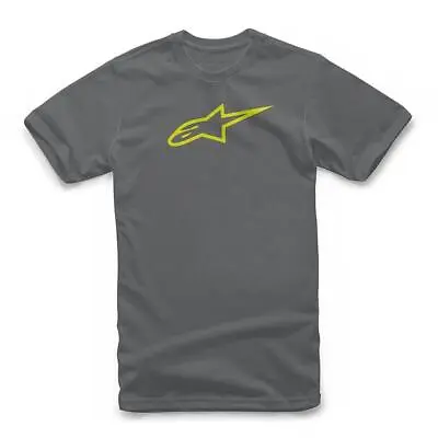 £31.74 • Buy Alpinestars Ageless Classic Tee Mens T-Shirt Regular Fit Top Charcoal Yellow
