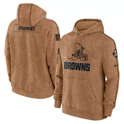 Men's Cleveland Browns Brown 2023 Salute To Service Club Pullover Hoodie • $62.99