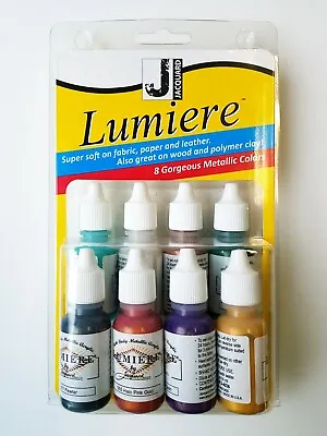 Jacquard Lumiere Mini Exciter Pack (8 X 14 Ml Bottle Set) Metallic Paint Fabric • £14.95