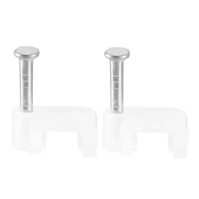 £10 • Buy 200pcs Flat Cable Clip Nail Coaxial Tacks Wire Clips 6mm White