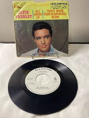 WOW! Elvis Presley 45 PROMO!!  All Shook Up/ That's When Your Heartaches Begin  • $220