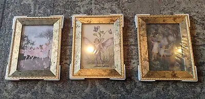 Art Bundle: 3x Gold Effect Frames. Fairy. Margaret Tarrant Fairies Flowers. • £32.99