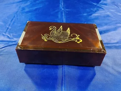 YAPS Music Box Its A Small World Mirrored Jewelry Box Moving Swan Vintage 1981 • $24