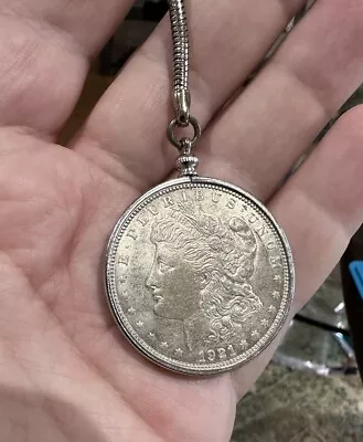 1921 $1 Morgan Silver Dollar Keychain To Wear Or Collect Excellent Condition • $59.95