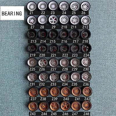 【BEARING】 1/64 Scale Alloy Wheels With Brake Caliper Rubber Tires ，Ball Rearing • $8.50