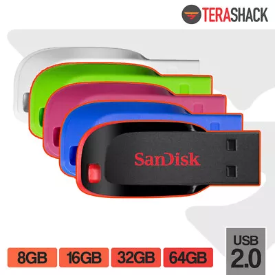 SanDisk Cruzer Blade Flash Drive 8GB 16GB 32GB 64GB USB 2.0 Pen Memory Stick • $7.99