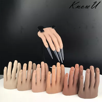 Silicone Hand Model Mannequin Display For Nail Art Practice Fake Finger • $38.61