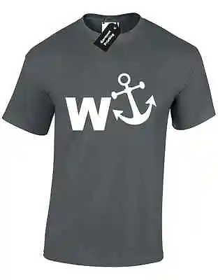 £7.99 • Buy W Anchor Mens T Shirt Boat Ship Navy Parody Novelty Nautical Adult Humour Tee