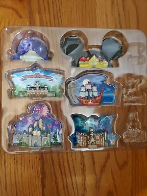 Disney Magic Kingdom Game 6 Plastic Attractions W/ Backgrounds Replacements 2004 • $14.86