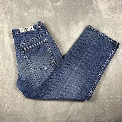 Vintage Enyce Jeans Mens 36x32 Blue Baggy Faded Y2K Hip Hop Skate Logo • $26.18