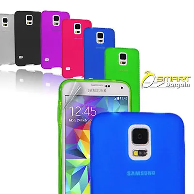 Matte Gel Case For Samsung Galaxy S5 S V  + Screen Guard TPU Jelly Soft Cover • $4.99