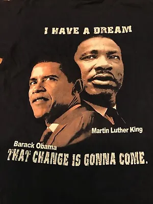 Y2K Rap Tee Political Martin Luther King Jr. Barack Obama Medium • $7.93
