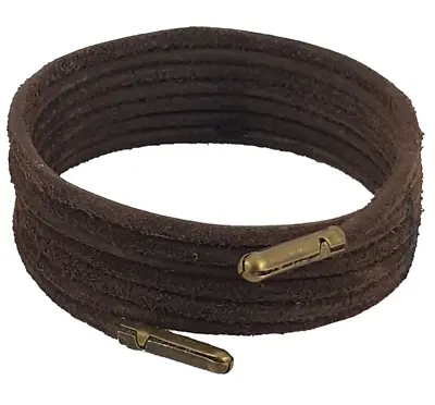 Shoe And Boot Laces Brown 3 Mm Round Leather Sizes From 45 Cm - 200 Cm • £4