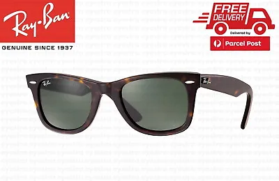 $134.99 • Buy Ray-Ban Wayfarer Classic Tortoise Sunglasses Green G-15 Lens RB2140 902 54mm