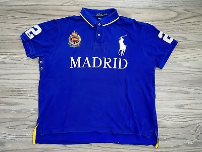 Polo Ralph Lauren Espana Madrid #2 Embroidered Polo Shirt Blue Men’s Size 2XL • $59.99