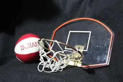 3.5  Stuffed Basketball Marked Indiana - Unmarked Clip On Mini Goal - See Photos • $12.99