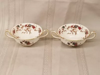 2 Minton Ancestral Gold Soup Cup Bowls • $15.84