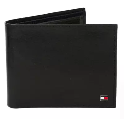 $35.19 • Buy Men's Tommy Hilfiger Ranger Passcase Billfold Wallet Black Genuine Leather - Box
