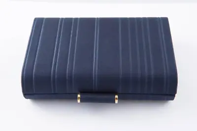 Derek Lam Navy Silk Satin Evening Clutch Minaudiere New • $7.42