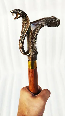 $40.36 • Buy Engraved Navigational Compass Wooden Brass Steampunk Handle Walking Cane Stick