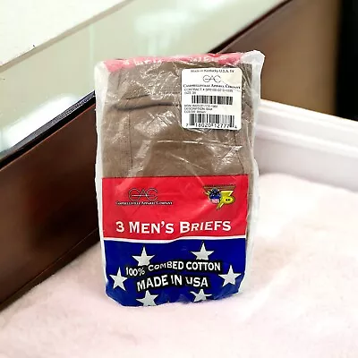 New Campbellsville Apparel Company Men's Briefs 3 Pack Brown Size 38 Army Sealed • $16.99