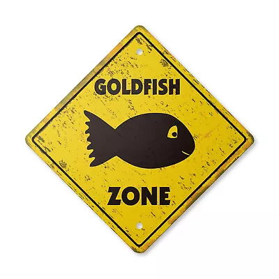 Goldfish Vintage Crossing Sign Xing Plastic Rustic Bowl Fish Gold Food Flakes To • $30.99