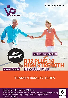 Vie Vitamin B12 Patches Plus 10 High Strength Vitamins For Boost Your Energy • $18.61