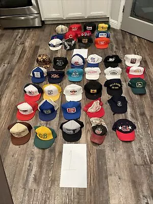 Lot Of 40! BROKEN BILLS BROKEN SNAPS Vintage Sports Trucker Snapback Trucker Hat • $49.99