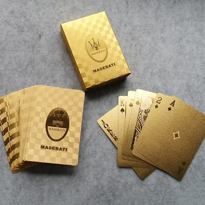 Maserati Luxury 24K Gold Foil Poker Playing Cards Waterproof Plastic Set Gift • $14.99