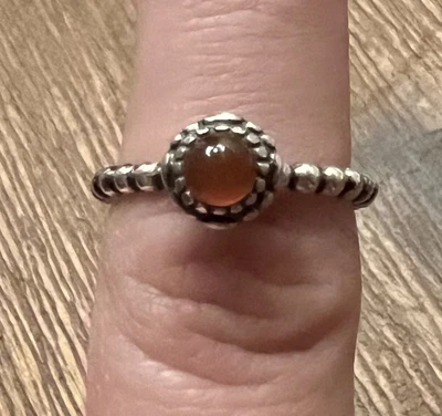 $24 • Buy Pandora Ring Size 56 Carnelian July Birthstone RRP $59