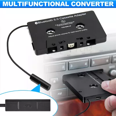 Car Audio Stereo Cassette Tape Adapter To Aux For Iphone Samsung Bluetooth 5.0 • £12.39