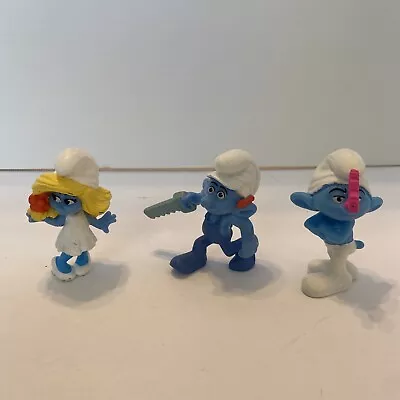 Smurfs Lot Of 3 McDonalds 2011 Toys- Grouchy Smurfette Handy • $4.99