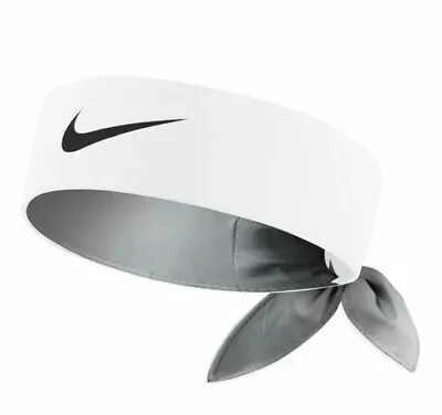 £14.49 • Buy Nike Tie Headband Bandana Dri Fit Su22 Tennis Sports Nadal White Official