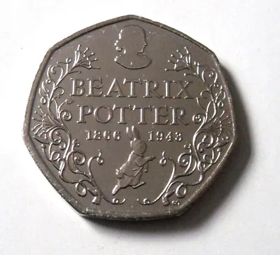 Rare Beatrix-potter-150-yrs-fifty-pence-brilliantly-uncirculated ) 2016-50p-coin • £3.75