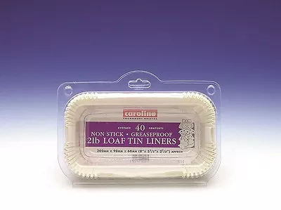 2lb 40 Pack Set Loaf Tin Liner Paper Cake Baking Case Non Stick Grease Proof 714 • £8.95