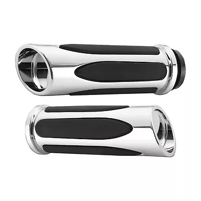 Chrome Motorcycle 1 Inch Handlebar Hand Grips For Harley Sportster XL 883 1200 • $43.16