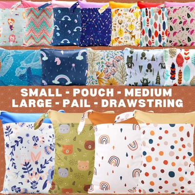 $9.99 • Buy Waterproof Wet Bag For Babies Cloth Nappy Diaper Wipes Swimwear Picnic Pool