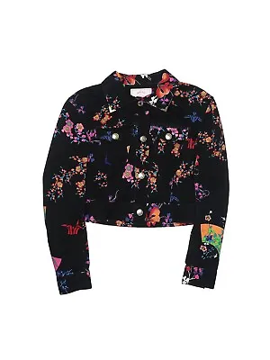 2011 VERSACE For H&M Black Floral Fan Origami Print Stretchy Jacket - US 4 • $130