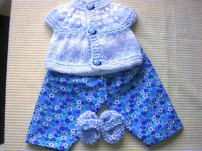 Dolls Clothes Cardigan/trousers/shoes For Baby Born/Tiny Tears 17  43cm • £4.99