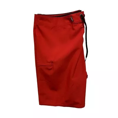 38 O'Neill Hyperfreak Lifeguard Men's Red Swim Board Shorts New At The Knee • $24.65