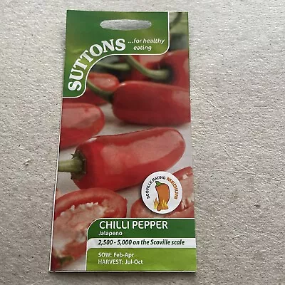 Suttons Chilli Pepper Jalapeno Sow By 2024 New 10 Seeds Free Postage • £1.95