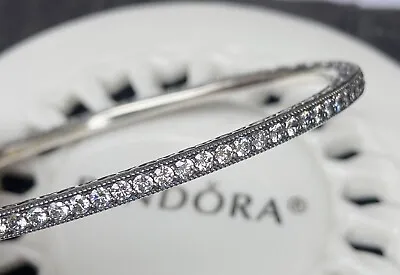 Authentic Pandora Twinkling Forever Bangle #590511CZ-17 Size 6.7 In • $75