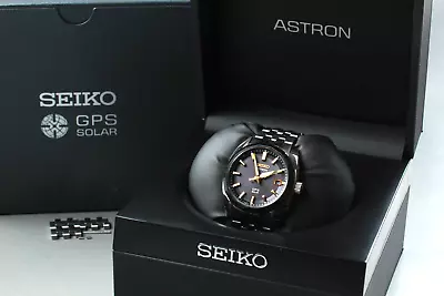 [ MINT IN BOX ] SEIKO Astron GPS Solar SBXD011 Men's Black Dial Watch Links • £776.32