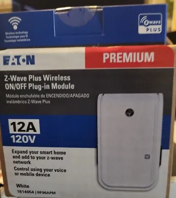 $19 • Buy Eaton Z-Wave Plus Wireless ON/OFF Plug-In Module 12A 120V White RF96APM-BX-LW