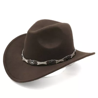 Kids Boys Girls Western Cowboy Hat Wide Brim With Leather Belt Costume For Party • $12.99