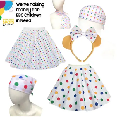 £8.49 • Buy GIRLS Pudsey Skirt Fancy Dress CHILDREN IN NEED Polka Dot Pudsey  Accessories